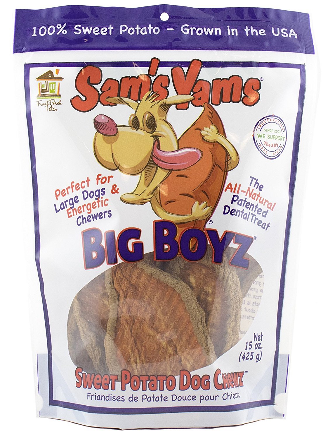 Sam's Yams Big Boyz Sweet Potato Dog Chews, 16 oz